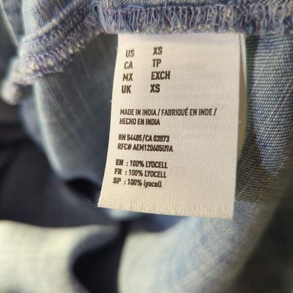 American Eagle Outfitter chambray‎ long sleeve blouse size XS - Picture 10 of 12